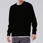 Premium Self Textured Fleece Sweat Shirt - Black