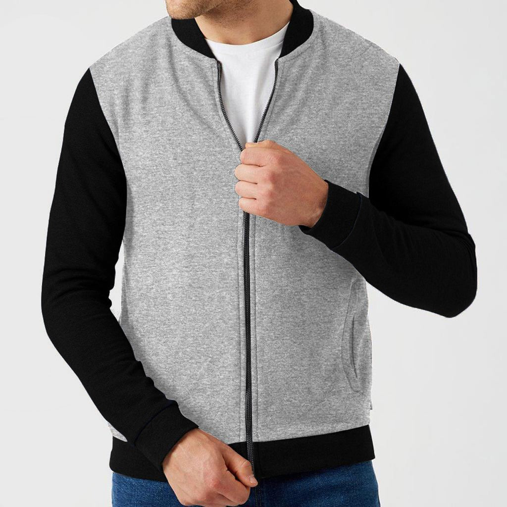 Contrast Sleeves EXCLUSIVE FLEECE BOMBER JACKET
