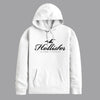 Signature Printed Pull Over Fleece Hoodie - Off White