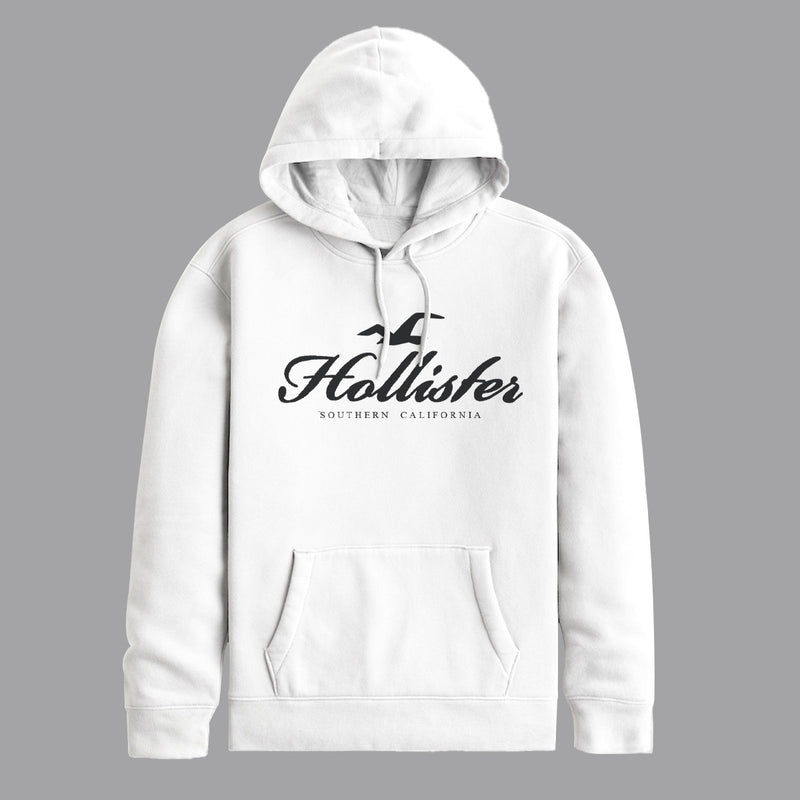 Signature Printed Pull Over Fleece Hoodie - Off White