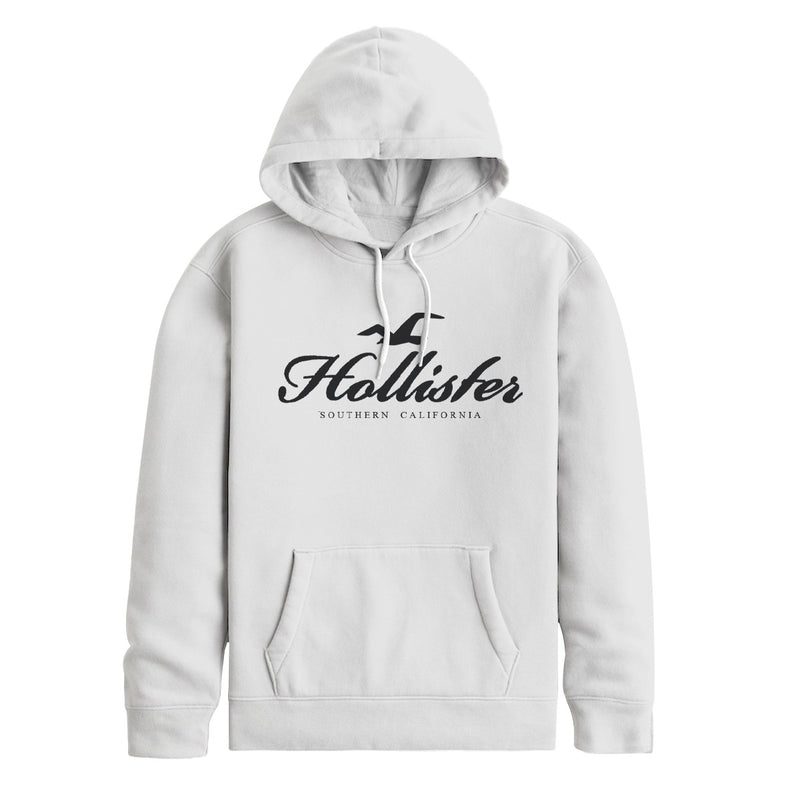 Signature Printed Terry Pull Over  Hoodie - White