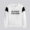 HG "SUNSET CHASER" Printed Contrast Fashion Sweat Shirt - White