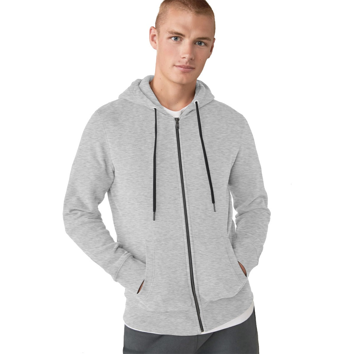 Hyder Gray Super Solid Zip Up Hoodie