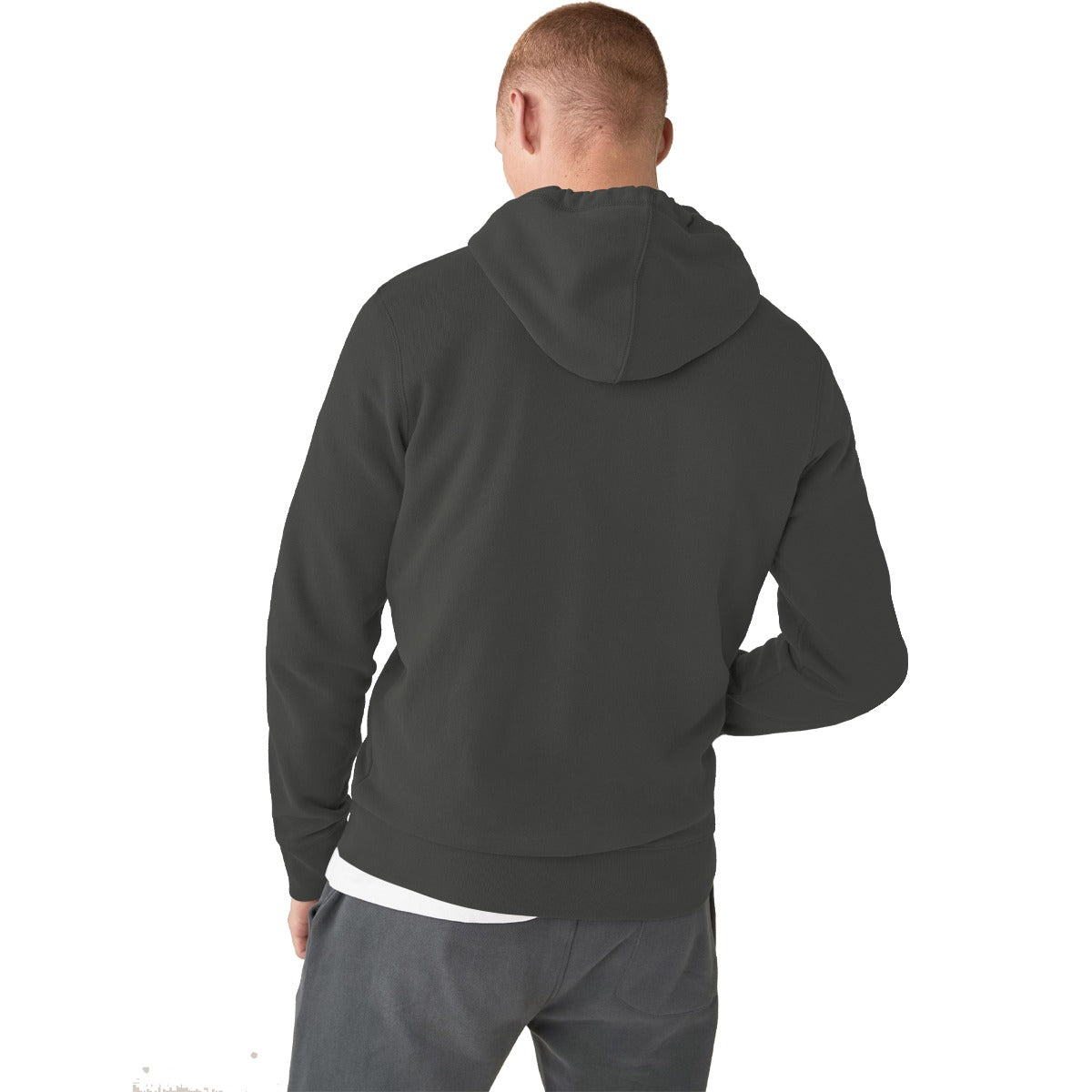 GRAY FLEECE ZIP UP HOODIE