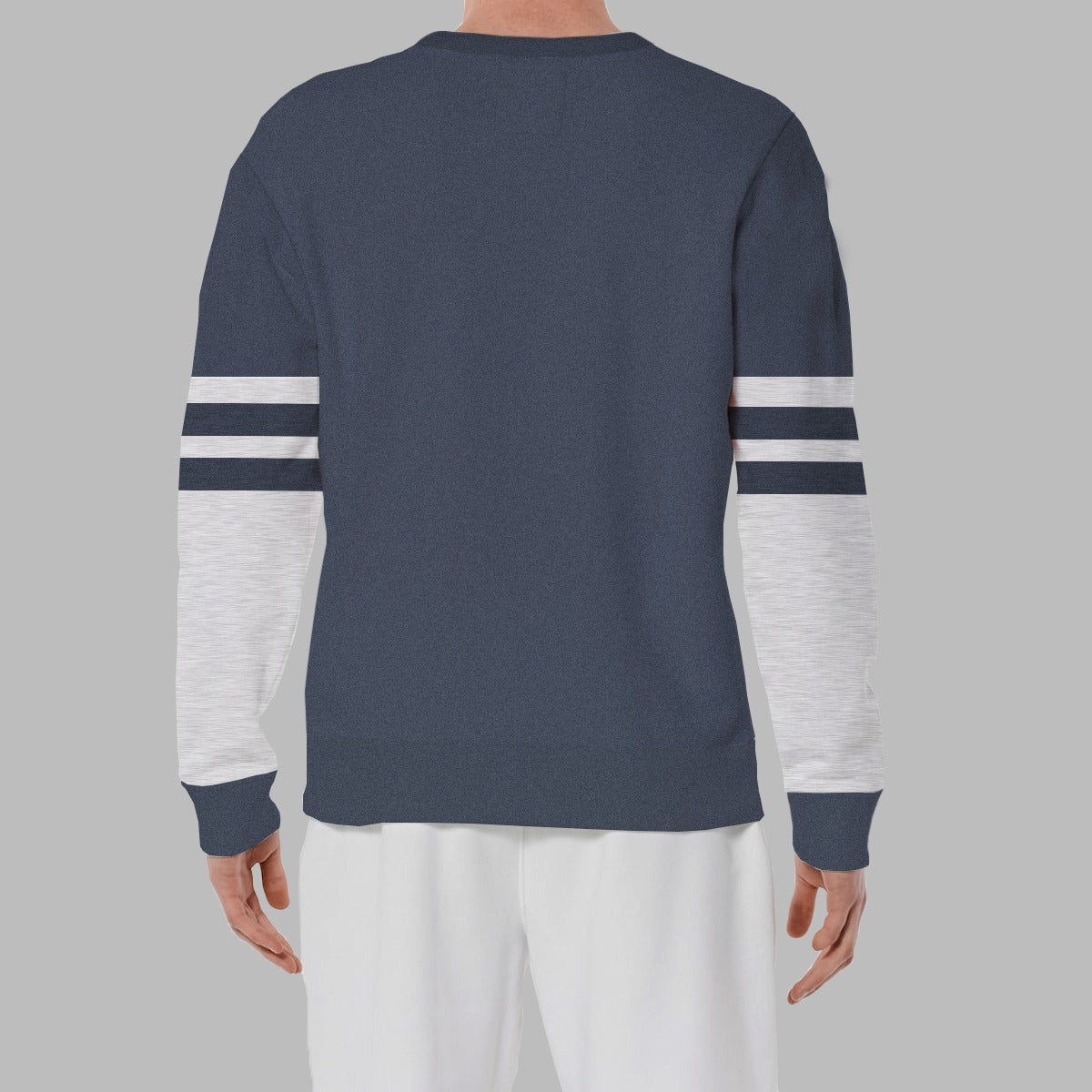 Grey Printed Fleece Fashion Sweat Shirt For Men