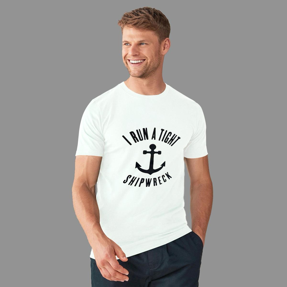 Branded Round Neck Fashion Tee Shirt - White