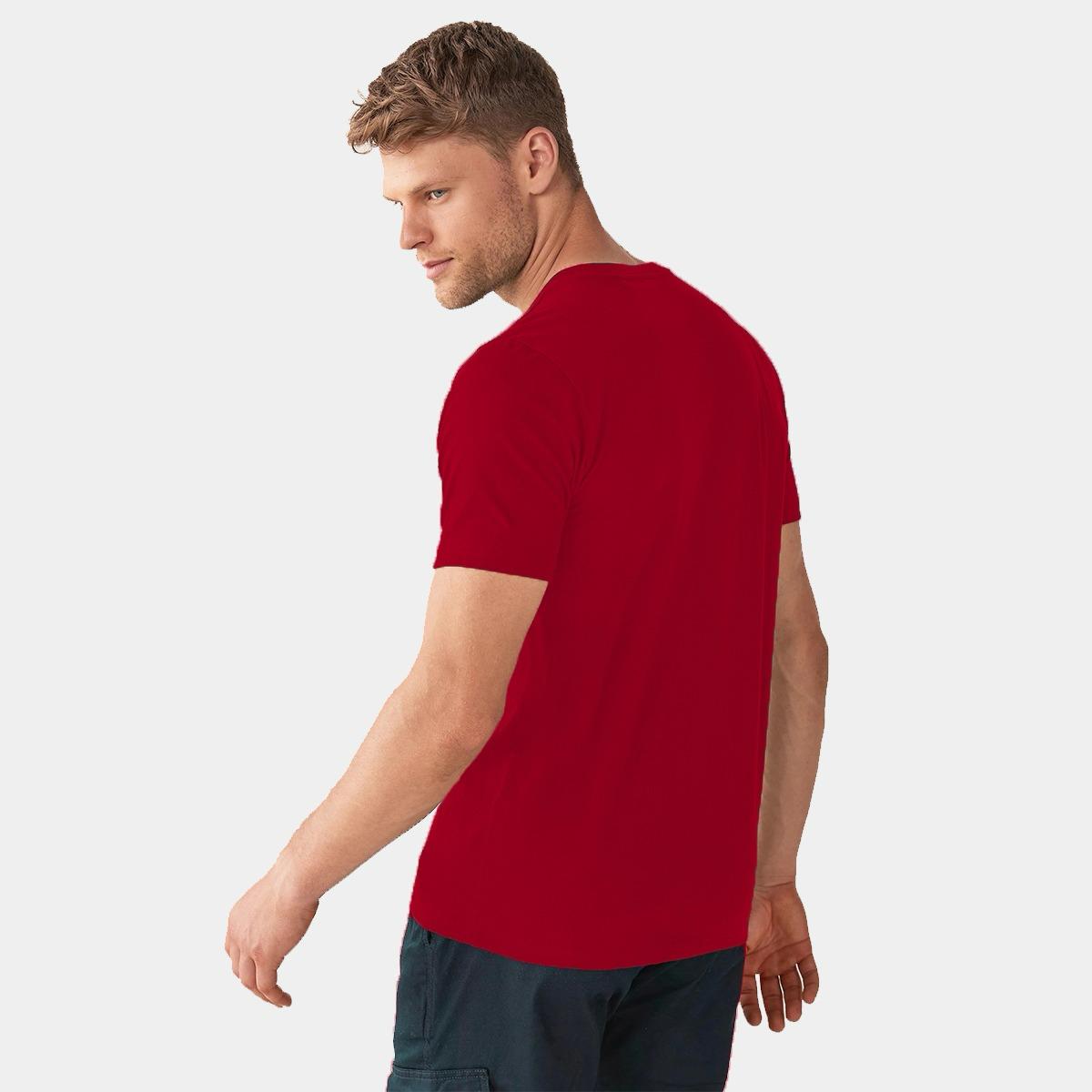 Branded Round Neck Fashion Tee Shirt - Red