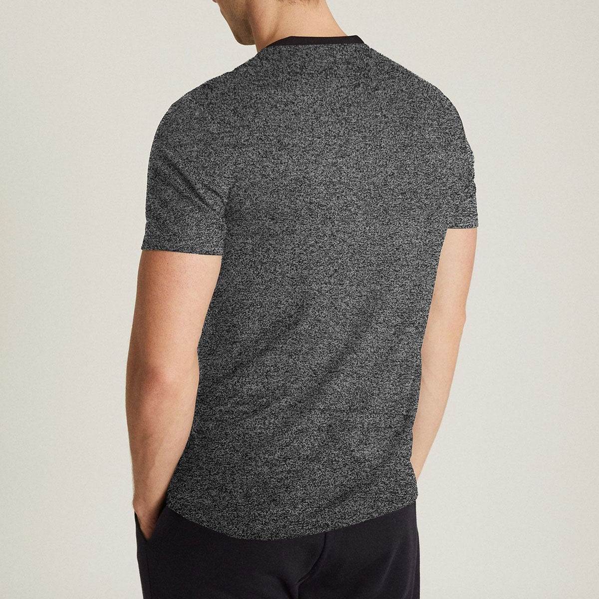Mélange Black Henley Tee Shirt