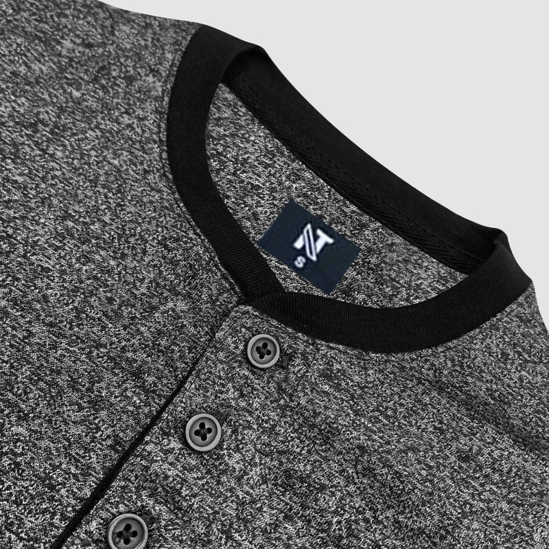 Mélange Black Henley Tee Shirt