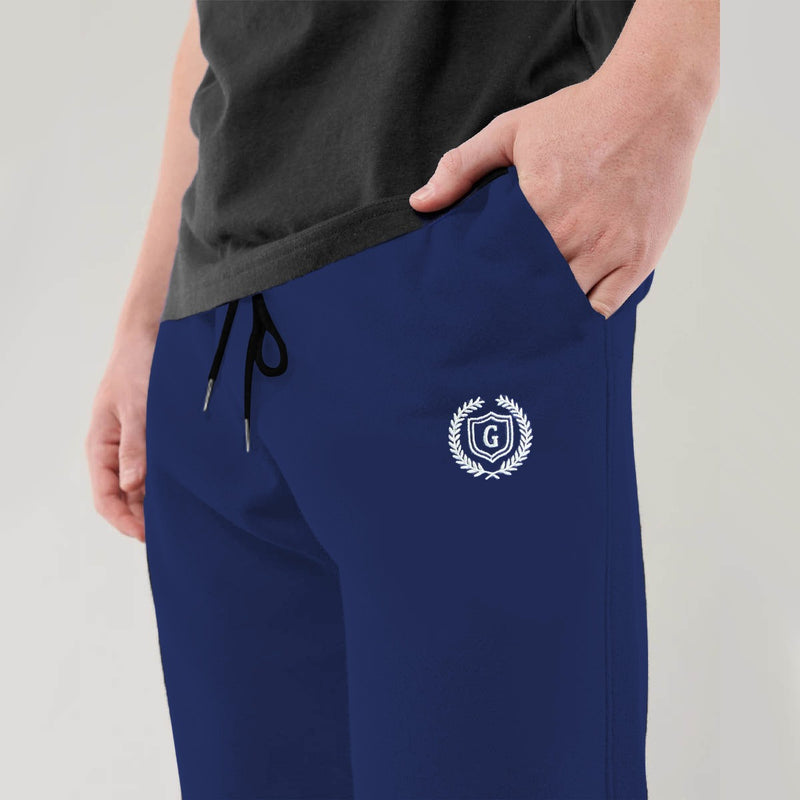 Signature Emb Soft Cotton Trouser - Navy Blue