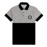 Signature Emb Luxury Panel Polo - Gray Black