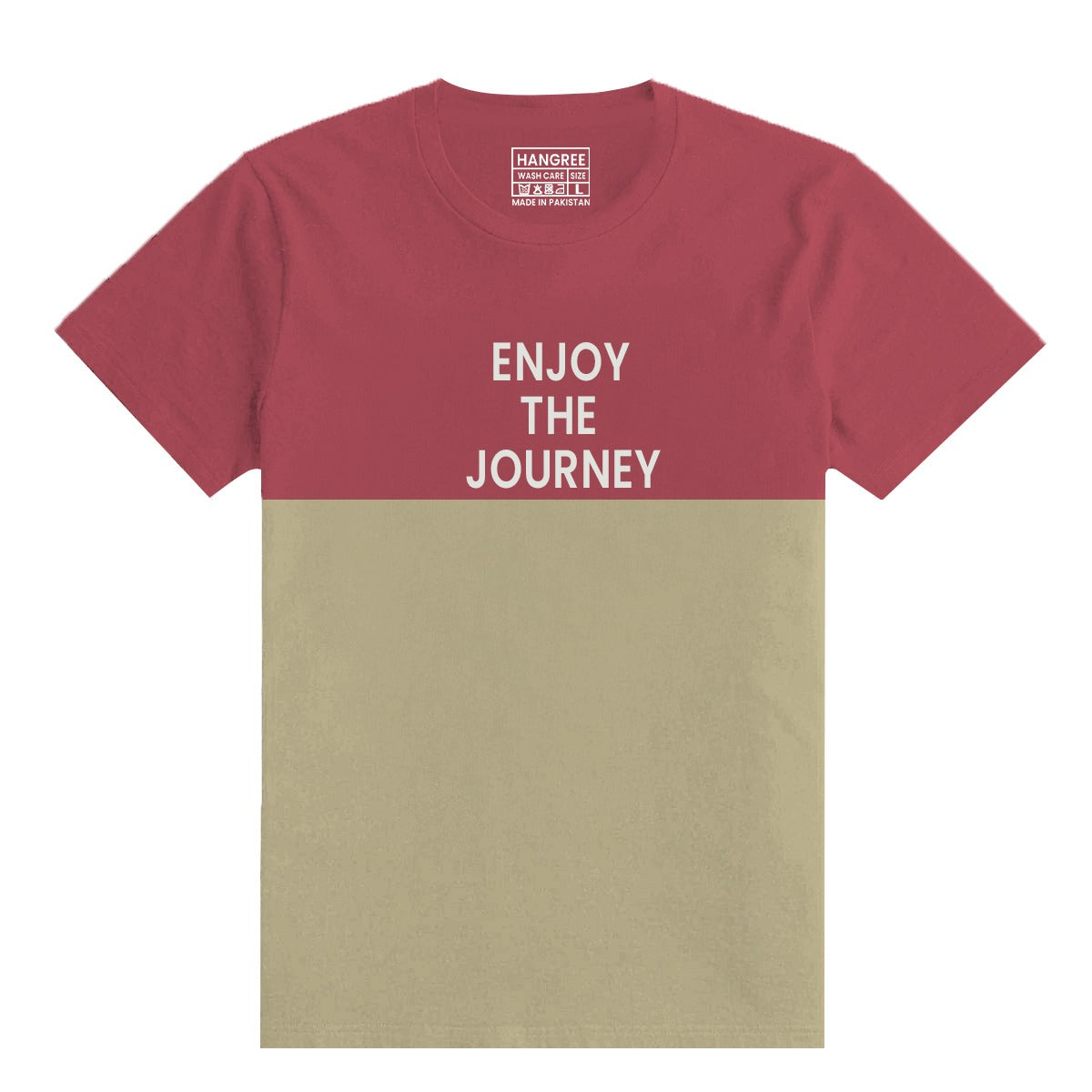 O Neck "Enjoy the Journey" Printed Panel Tee