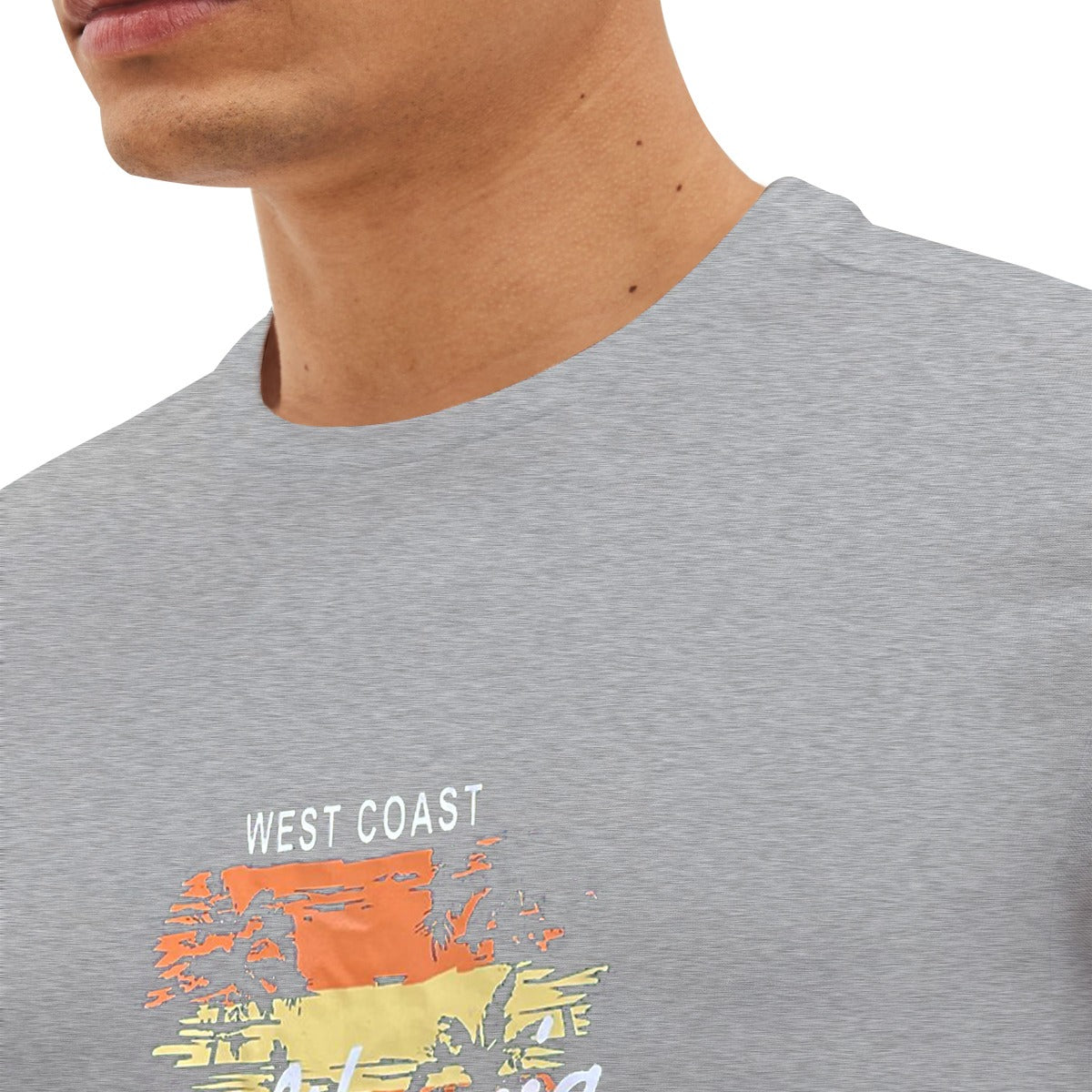 O NECK "CALIFORNIA" PRINTED PANEL TEE