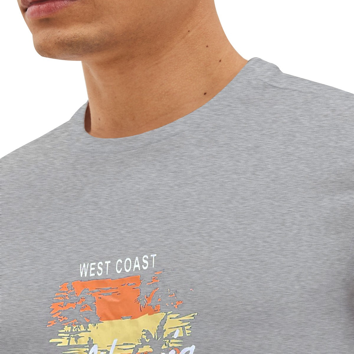 O NECK "CALIFORNIA" PRINTED PANEL TEE