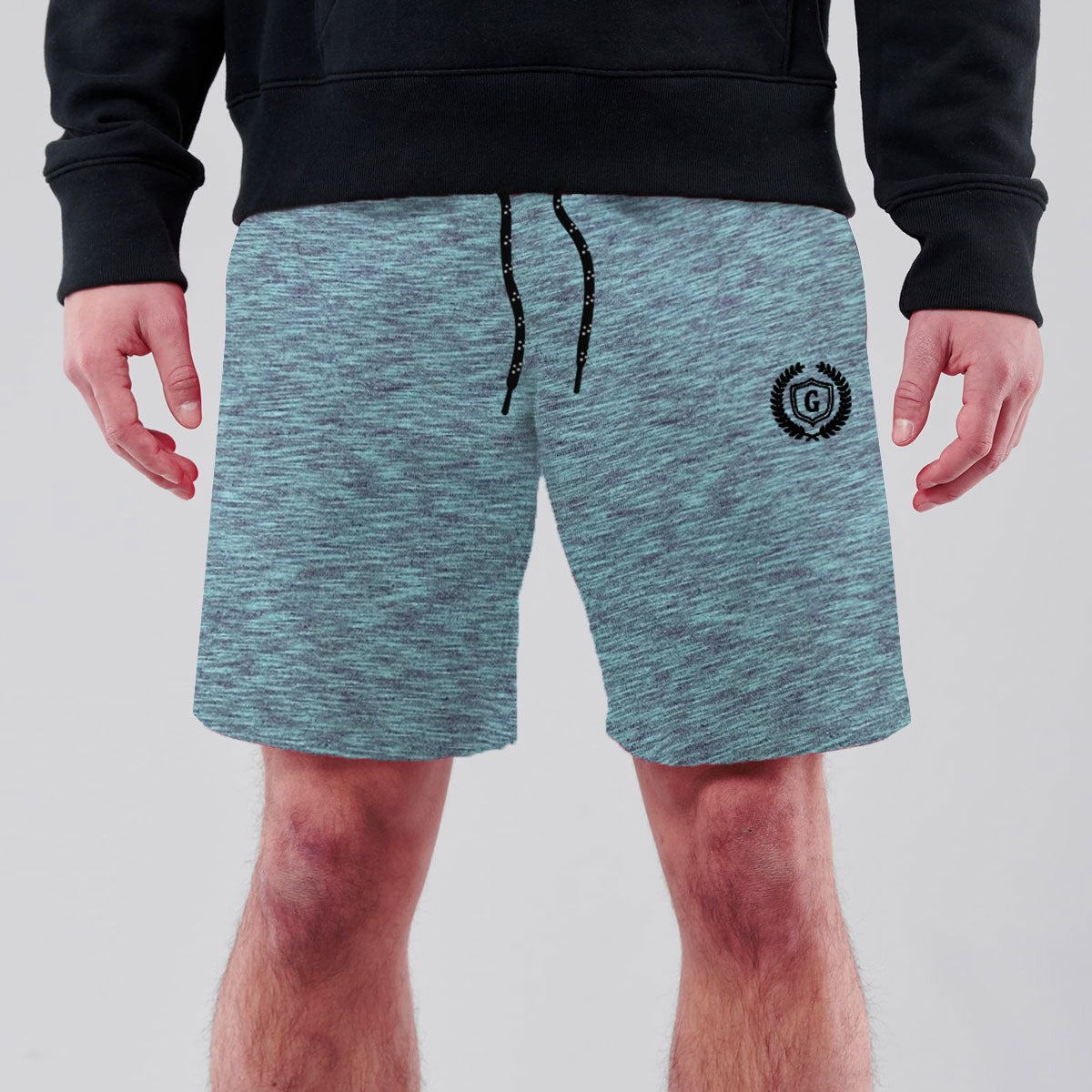 HG Signature Emb Mélange Two Quarter Summer Shorts - Sea Green