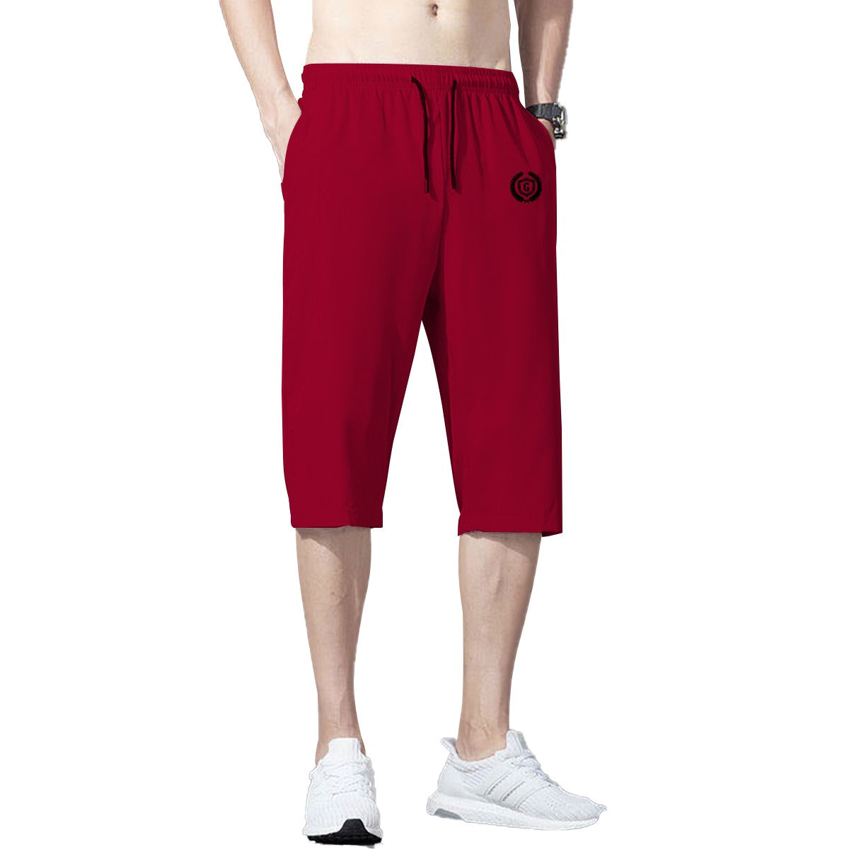 HG Signature Emb Three Quarter Summer Shorts - Blood Red
