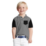 HG Boy's Signature Contrast Sleeves Polo Short - Light Gray