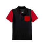 HG Boy's Signature Contrast Sleeves Polo Shirt - Black