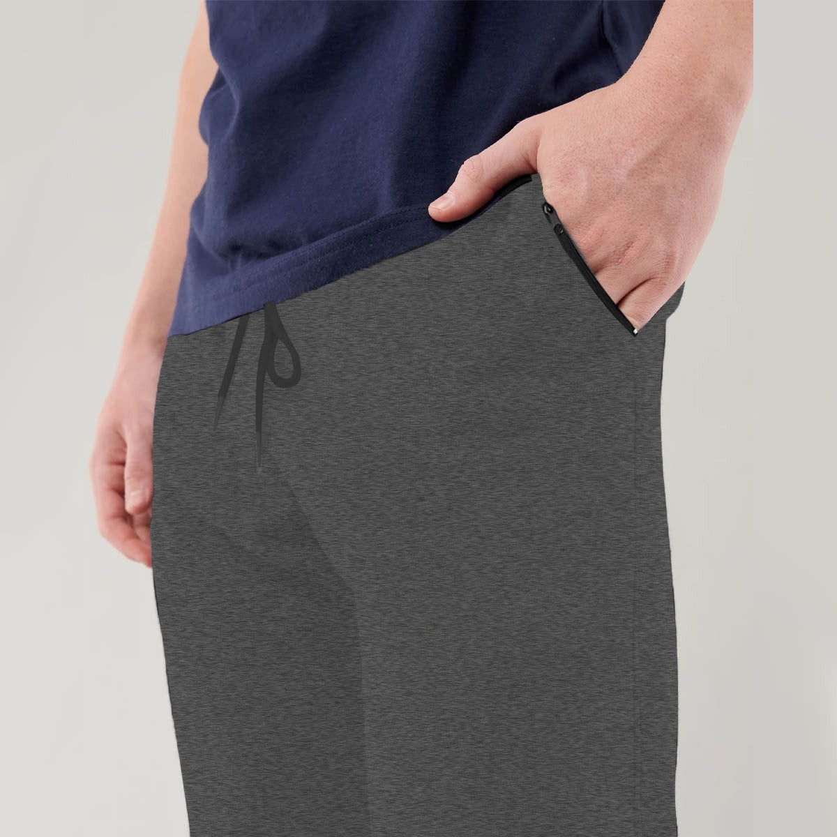 CHARCOAL ZIPPED POCKETS SOFT COTTON TROUSER