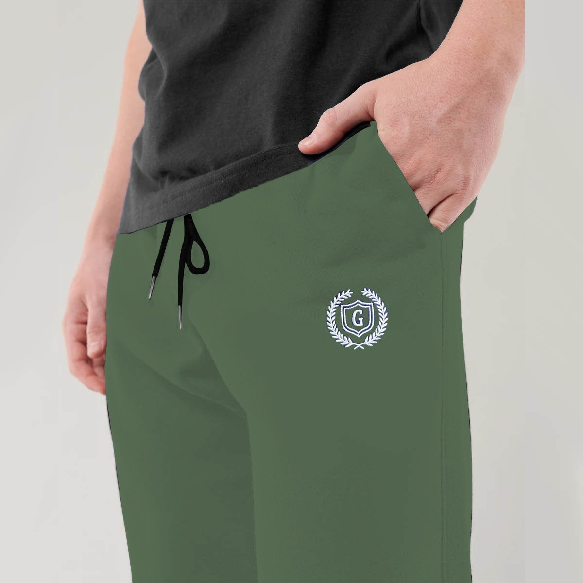 HG COMMANDO GREEN SIGNATURE EMB SOFT COTTON TROUSER