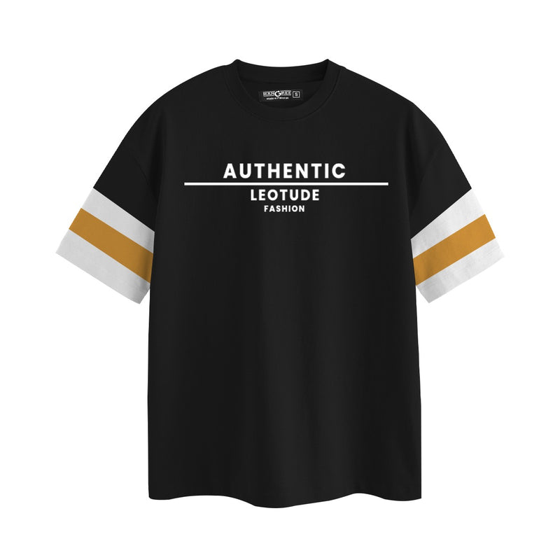 Oversize Down Shoulder Tee Shirt - Black