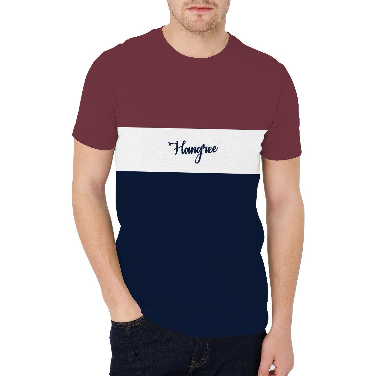HG Trio Panel Emb. Tee Shirt For Mens