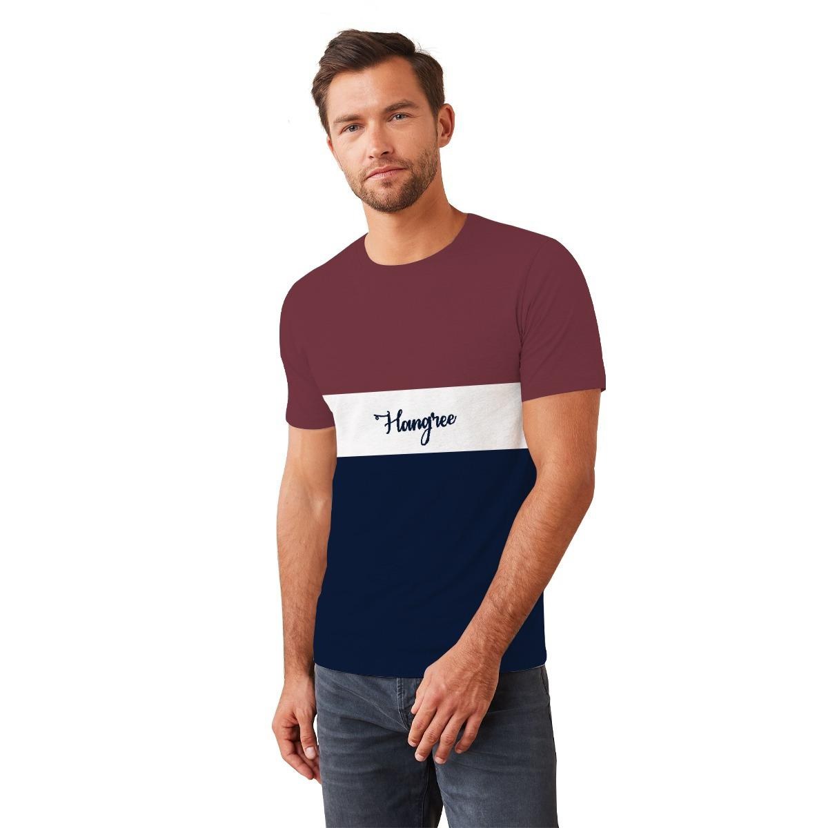 HG Trio Panel Emb. Tee Shirt For Mens