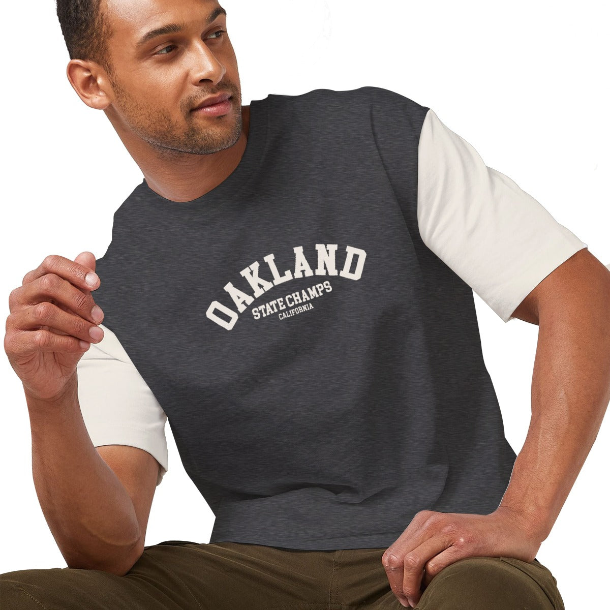OVERSIZE DOWN SHOULDER TEE SHIRT - CHARCOAL