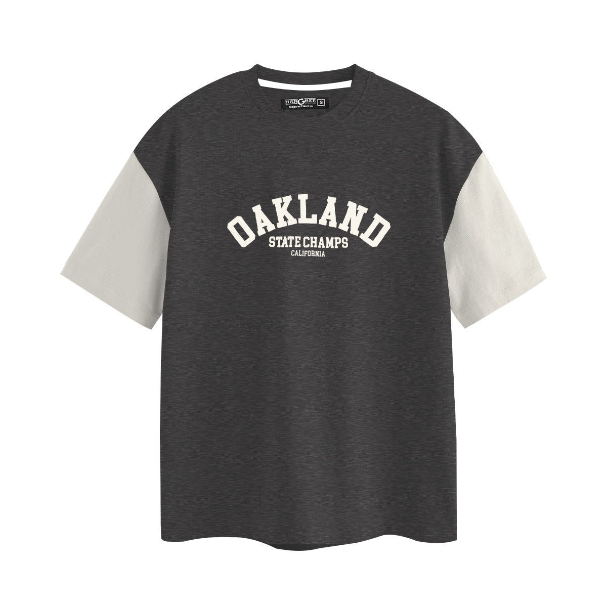 OVERSIZE DOWN SHOULDER TEE SHIRT - CHARCOAL