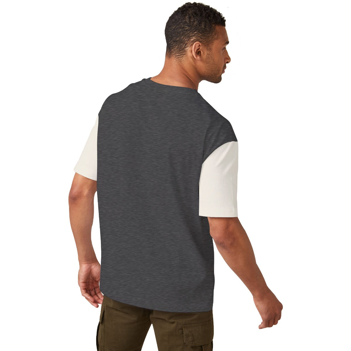 OVERSIZE DOWN SHOULDER TEE SHIRT - CHARCOAL