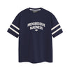 OVERSIZE DOWN SHOULDER TEE SHIRT - NAVY
