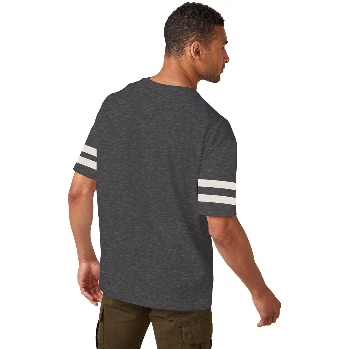 OVERSIZE DOWN SHOULDER TEE SHIRT - CHARCOAL