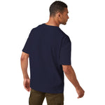 OVERSIZE DOWN SHOULDER TEE SHIRT - NAVY