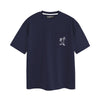 OVERSIZE DOWN SHOULDER TEE SHIRT - NAVY