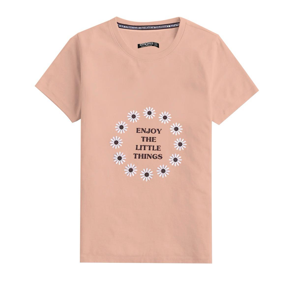 Women's Exclusive Printed Soft Cotton Summer Tracksuit - Peach