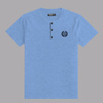 HG Signature Emb Henley Tee - Sky