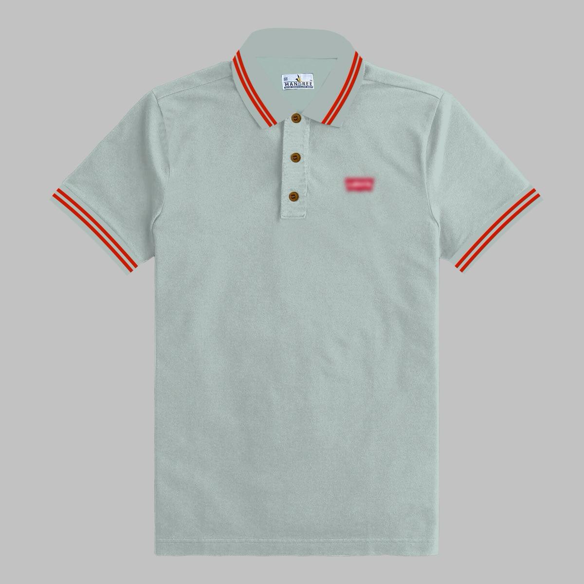 Men's Tipping Collar Classy Polo Shirt | Sky Gray