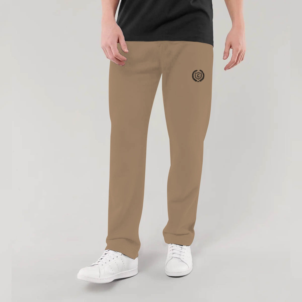 HG SIGNATURE EMB SOFT COTTON TROUSER - MUSTERED