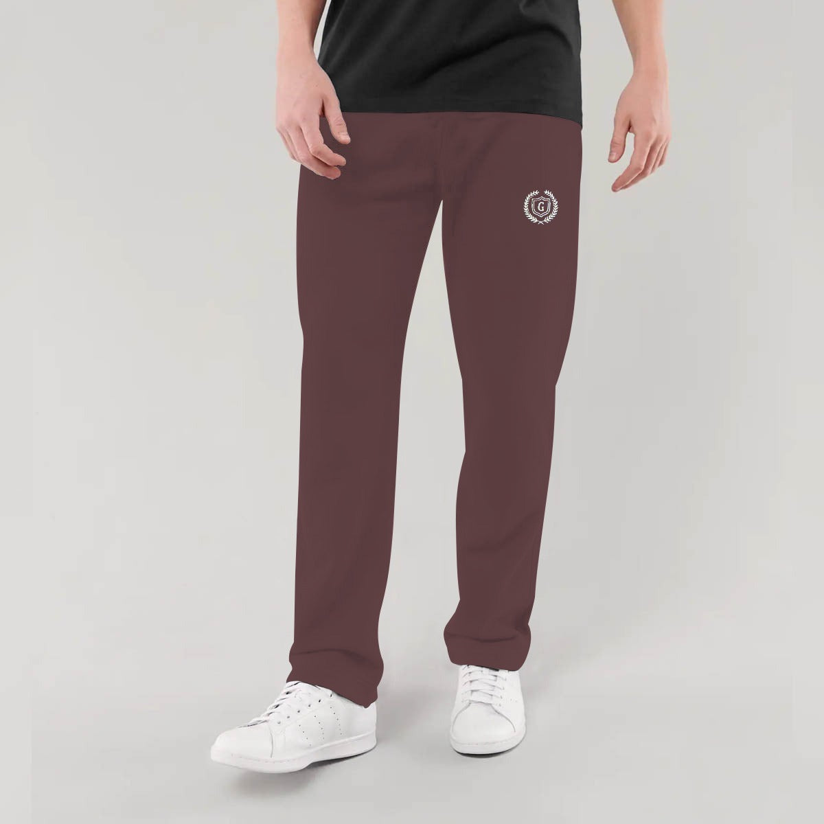 HG SIGNATURE EMB SOFT COTTON TROUSER - BROWN