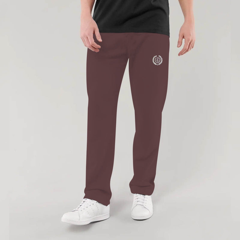 HG SIGNATURE EMB SOFT COTTON TROUSER - BROWN