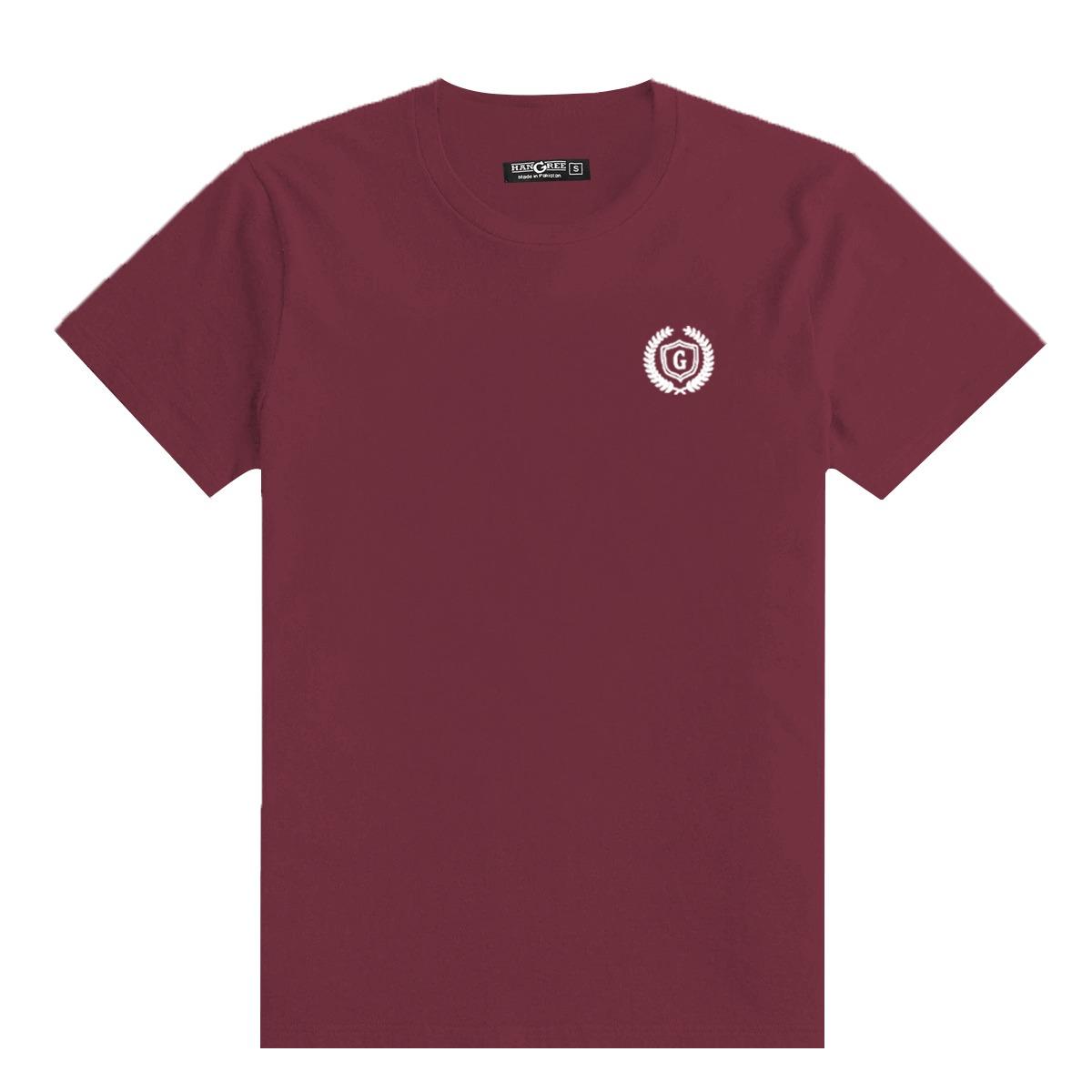 HG Signature Emb Round Neck Tee Shirt - Maroon