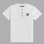 Men's Cotton Henley T-Shirt - Textured Off White (Minor Fault)