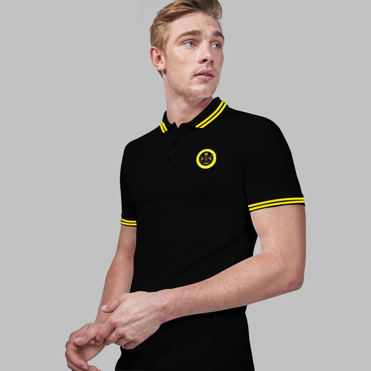 HG Signature Emb. Tipping Collar Polo Shirt - Black