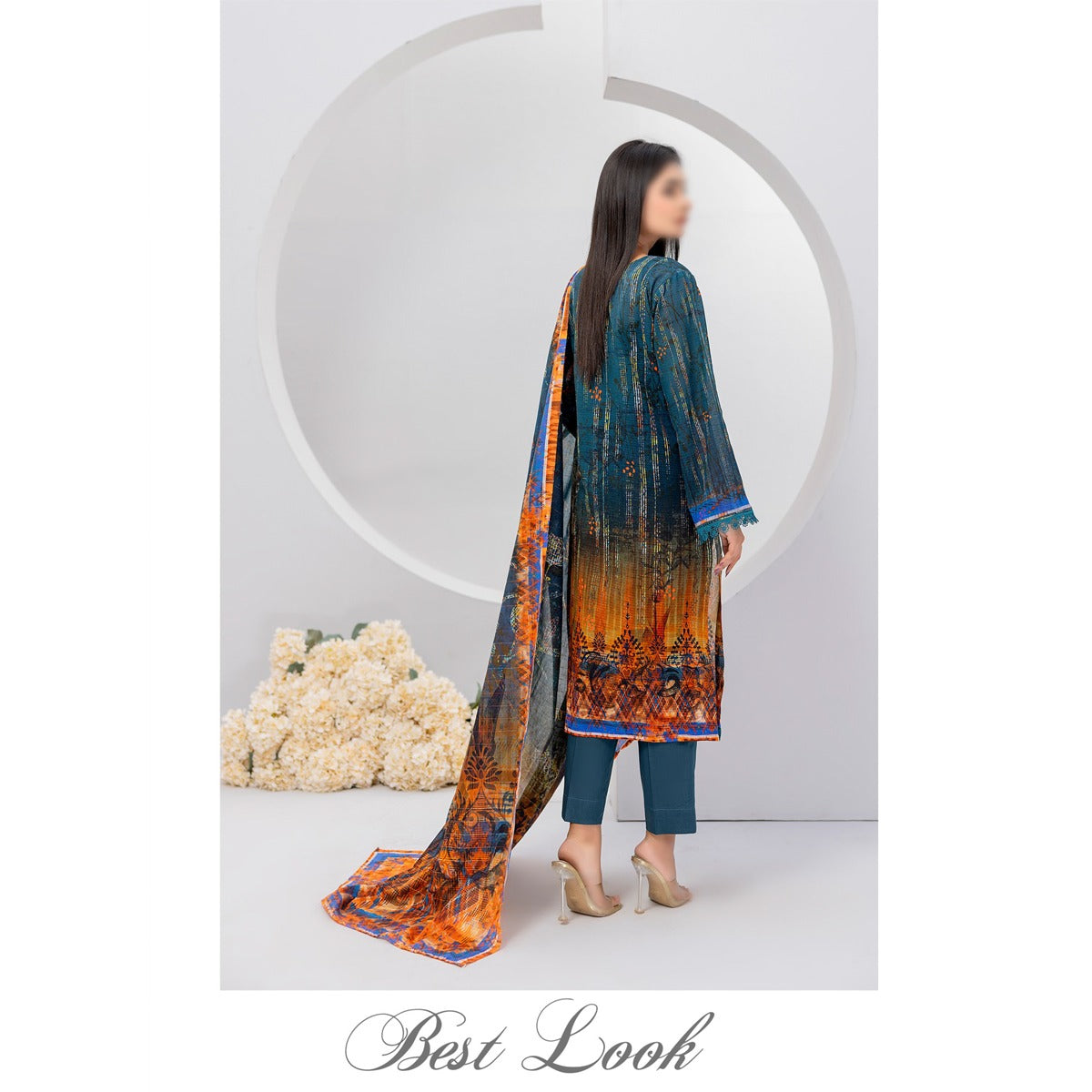 NUREH THREE PIECE DIGITAL LAWN SUIT - UNSTITCHED