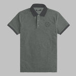 HG Signature Emb Contrast Collar Polo Shirt - Gray