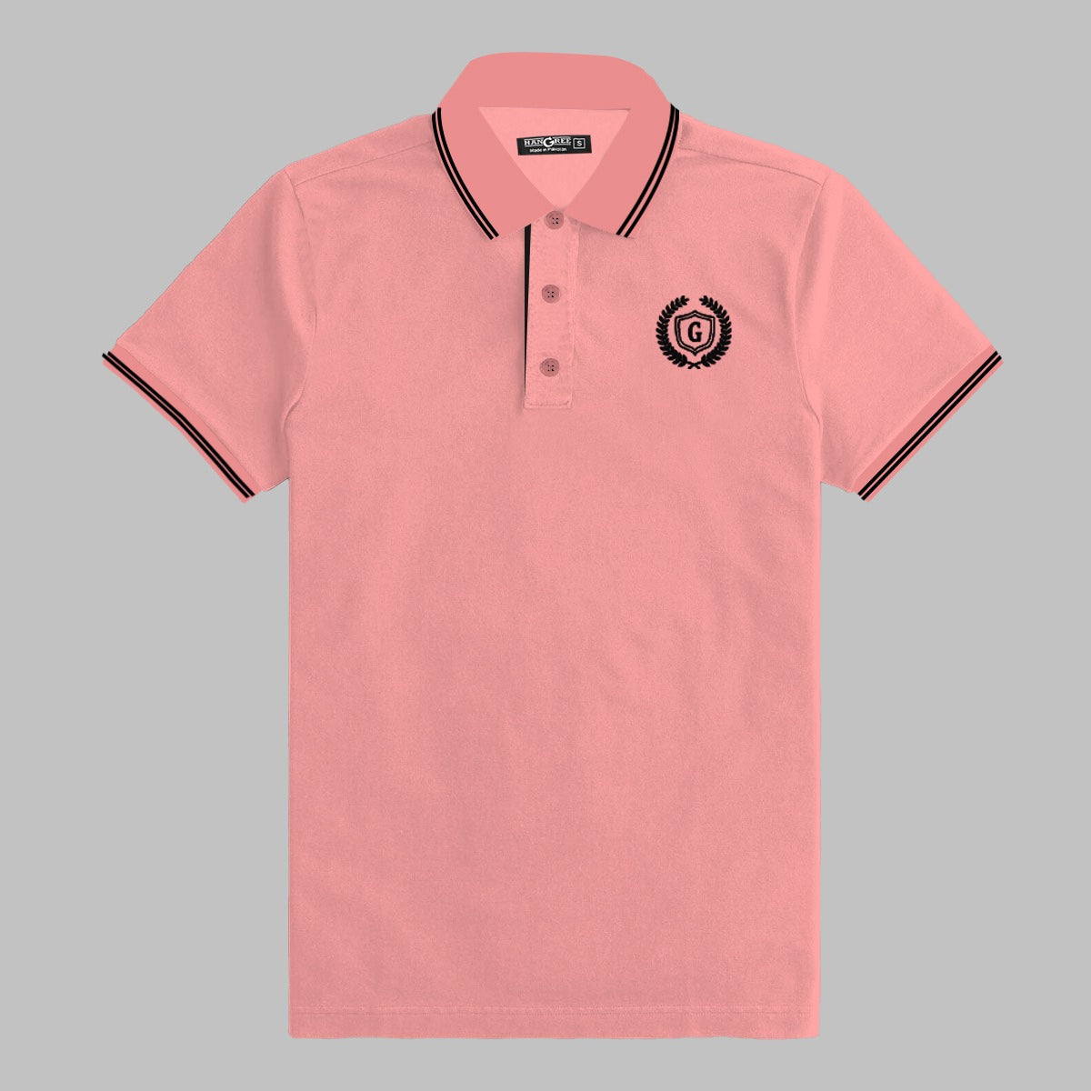 HG Signature Emb Tipping Collar Polo Shirt - Sea Pink