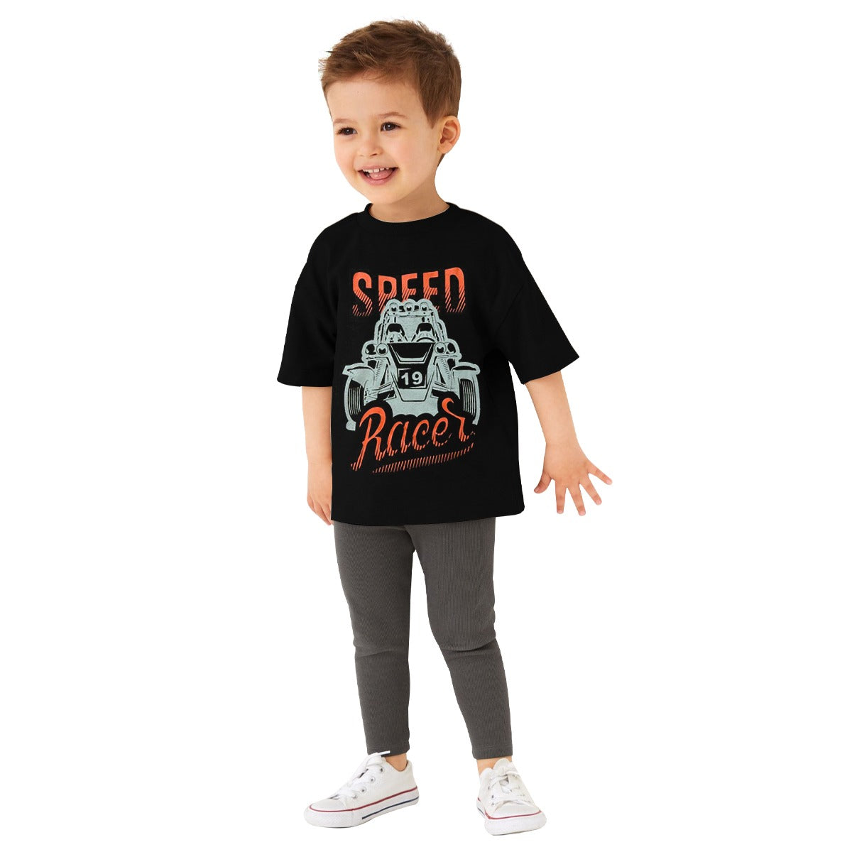 HG Boy's "SPEED RACER" Printed T-Shirt - Black