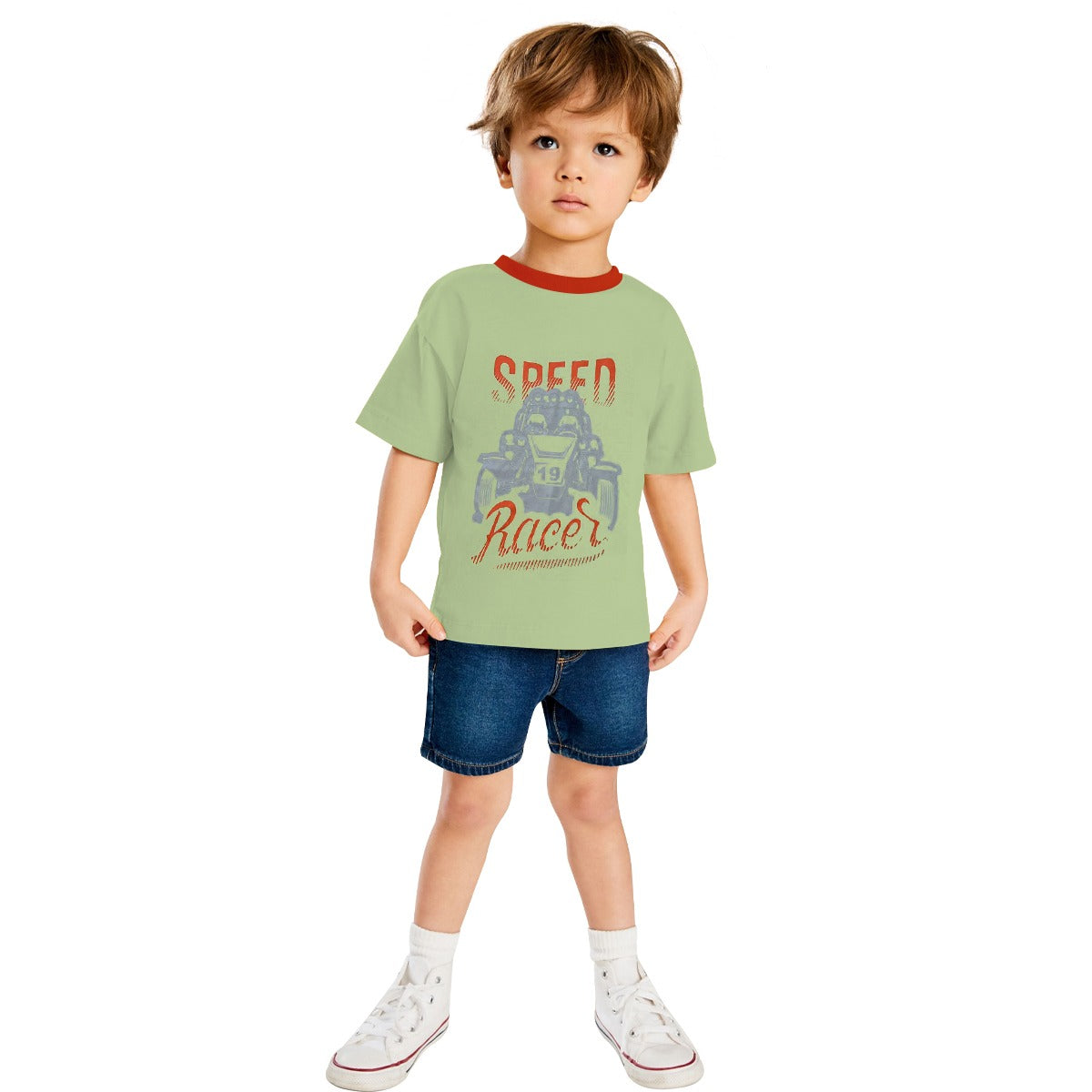 HG Boy's "SPEED RACER" Printed T-Shirt - Tea Green