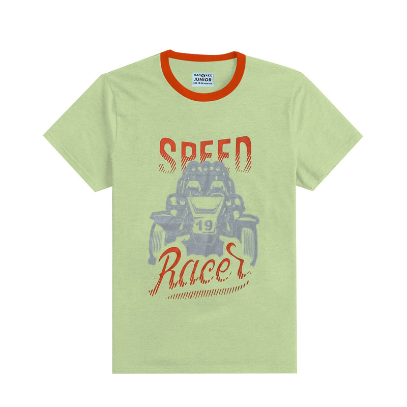 HG Boy's "SPEED RACER" Printed T-Shirt - Tea Green