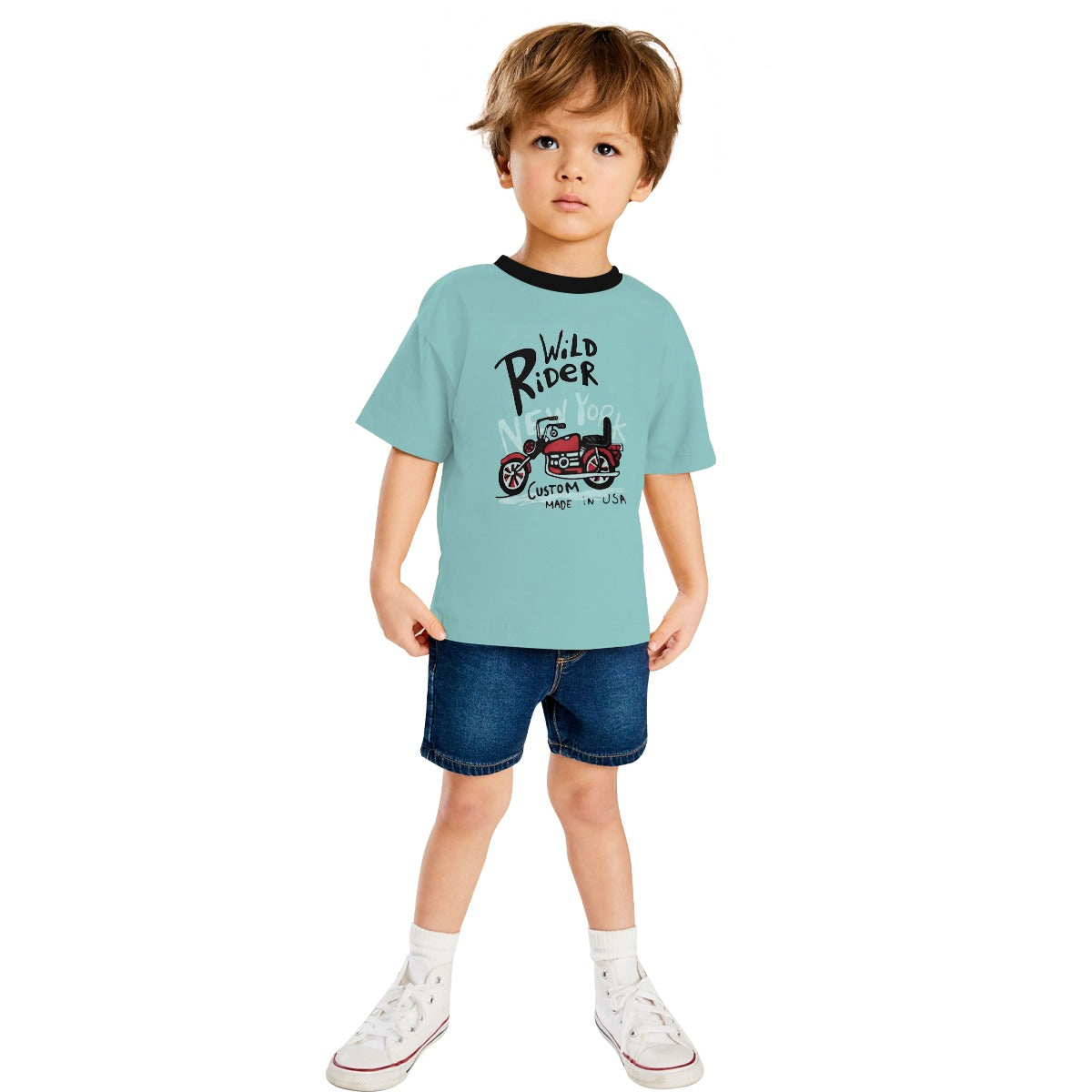 HG Boy's "Wild Rider" Printed Tee Shirt - Mint Tulip